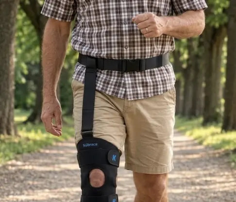 Robert walking outdoors with Walk Assist